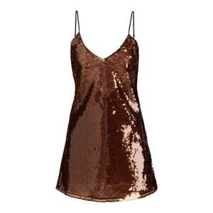 Retrofete Deserae Sequin Dress - M - Deep Brown